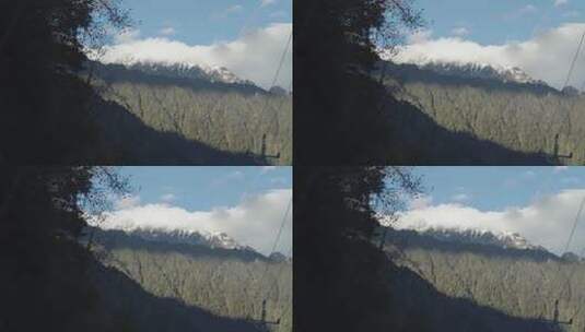 西藏南迦巴瓦峰天空蓝天白云地拍高清在线视频素材下载