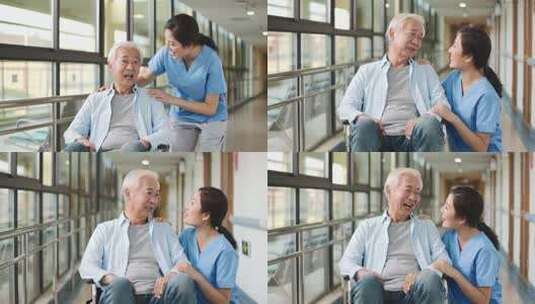养老康复中心的老人对话高清在线视频素材下载