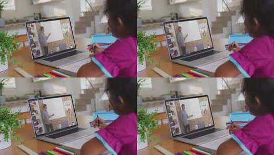 女孩在线课程高清在线视频素材下载