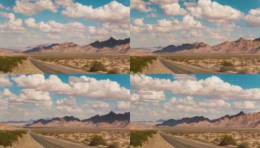 沙漠公路延时实拍视频高清在线视频素材下载