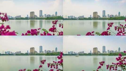 【4K超清】惠州西湖江北蓝天白云高清在线视频素材下载