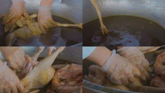 乡村振兴农产品手工腌制腊鸡特写高清在线视频素材下载