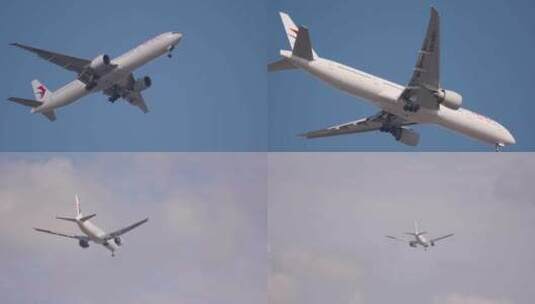 飞机飞行天空客机高清在线视频素材下载