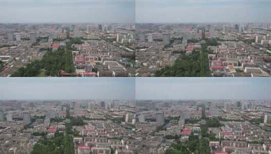 山东济宁城市风光建设航拍高清在线视频素材下载