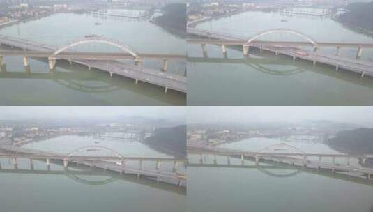 航拍武汉高铁交叉桥高清在线视频素材下载