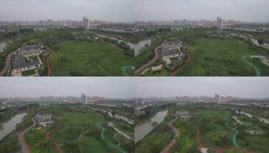 河北沧州城市风光航拍高清在线视频素材下载