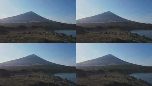 一群游客走在绝迹的竹富火山山顶上高清在线视频素材下载