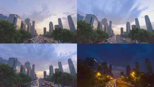 北京国贸桥日转夜高清在线视频素材下载