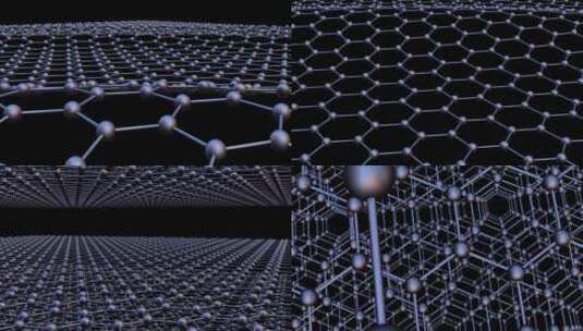 六边形黑金石墨烯科技高清在线视频素材下载
