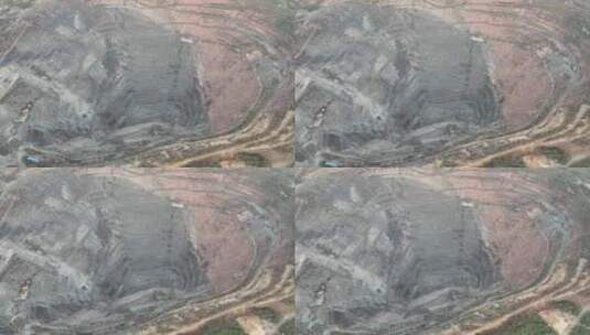 亚洲最深的大孤山铁矿矿坑高清在线视频素材下载