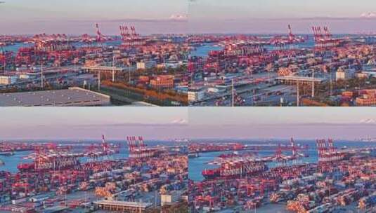 青岛港前湾港港口航拍高清在线视频素材下载