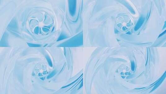 透明玻璃曲面背景3D渲染高清在线视频素材下载