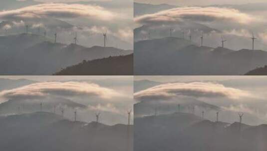 山脊上的风力发电车高清在线视频素材下载