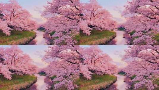 春天唯美景色日本粉色樱花盛开高清在线视频素材下载