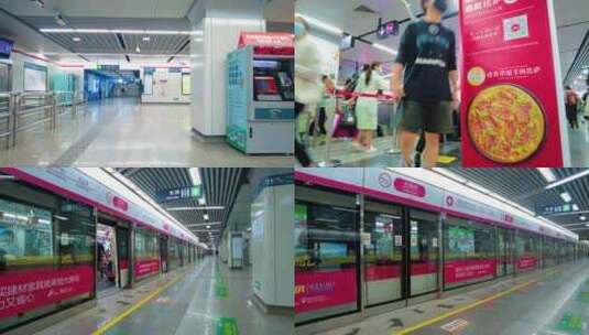 杭州城市地铁人流延时摄影高清在线视频素材下载