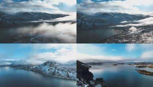 4K延时航拍北欧挪威索玛若伊岛自然景点高清在线视频素材下载