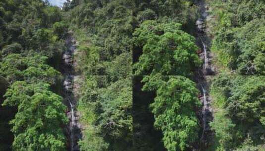 海南琼中鹦哥岭瀑布航拍高清在线视频素材下载