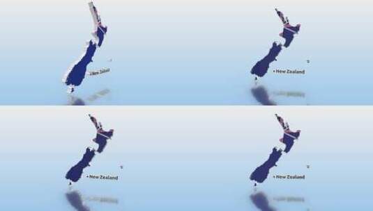 新西兰国旗地图高清在线视频素材下载