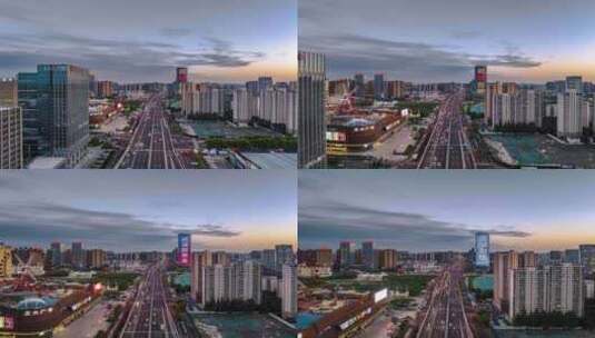 安徽合肥夜幕下的金寨路高架高清在线视频素材下载