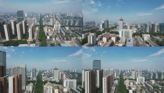 山东淄博城市建设高楼大厦航拍高清在线视频素材下载
