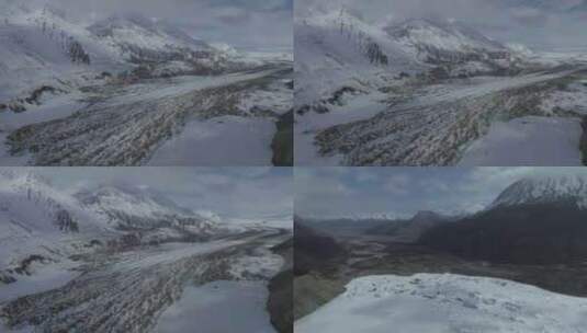 西藏昌都来古冰川万年冰川高空航拍高清在线视频素材下载