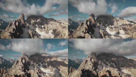 多洛米蒂山脉云层的超斜面。克里斯塔洛·德高清在线视频素材下载
