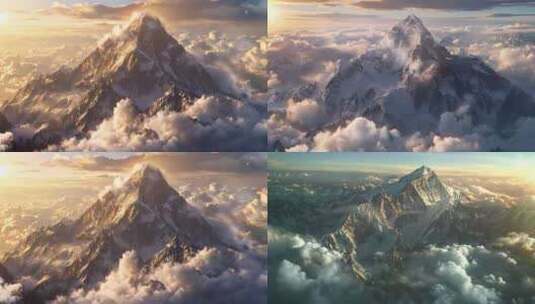 大自然奇观：飘云山峰的令人惊叹高清在线视频素材下载