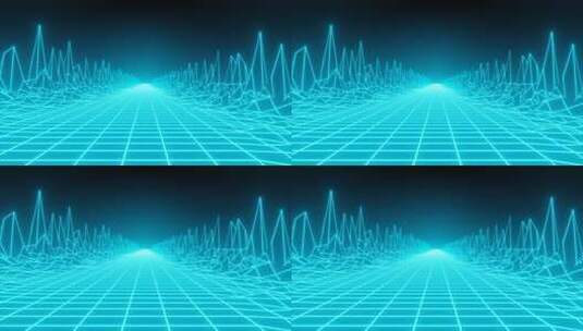 飞越网格科幻小说。80年代的线框图无缝背高清在线视频素材下载