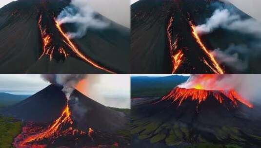 火山喷发高清在线视频素材下载