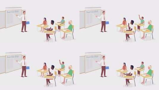 西班牙语动画课高清在线视频素材下载