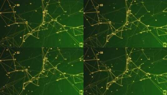 科技线条点线粒子数字金绿色背景高清在线视频素材下载