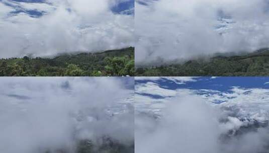 高空俯瞰云雾缭绕景象高清在线视频素材下载