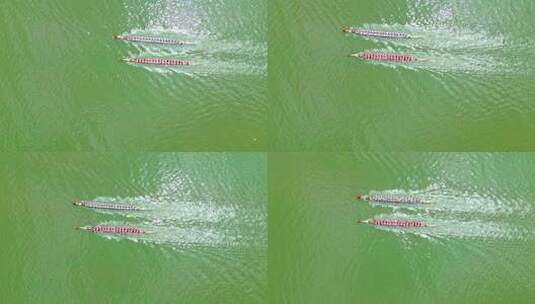 航拍龙舟比赛画面高清在线视频素材下载