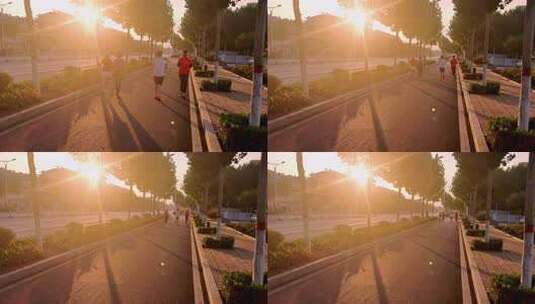 晨跑运动锻炼高清在线视频素材下载