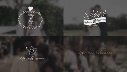 浪漫唯美标题字幕条婚礼片场AE模板高清AE视频素材下载