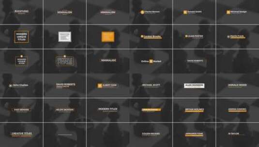 黄色动态文本标题综艺素材包AE模板高清AE视频素材下载